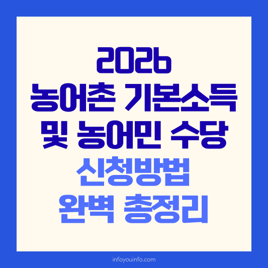 2026 농어촌 기본소득 및 농어민 수당 신청방법 총정리