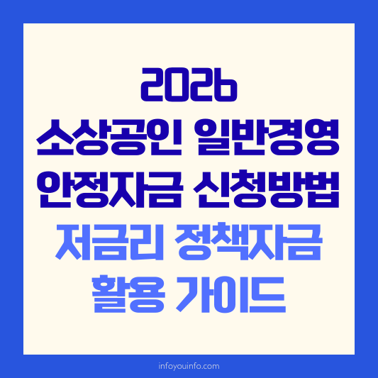 2026 소상공인 일반경영안정자금 신청방법 저금리 정책자금 활용 가이드