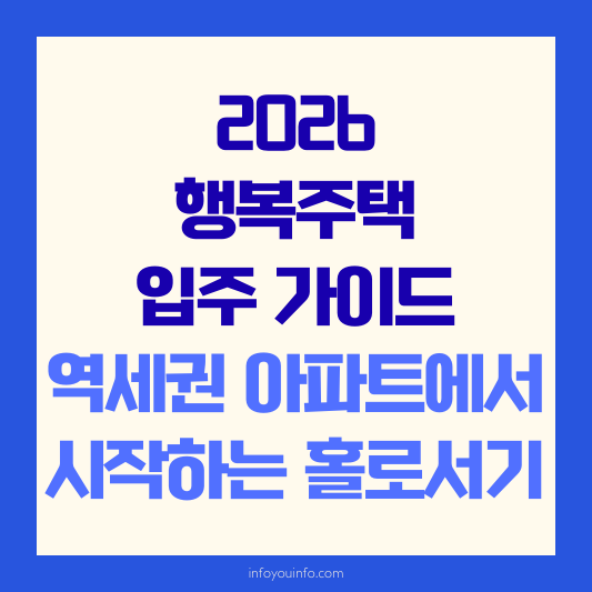 2026 행복주택 입주 가이드 역세권 아파트에서 시작하는 홀로서기