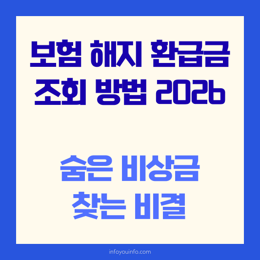 보험 해지 환급금 조회 방법 2026｜숨은 비상금 찾는 비결