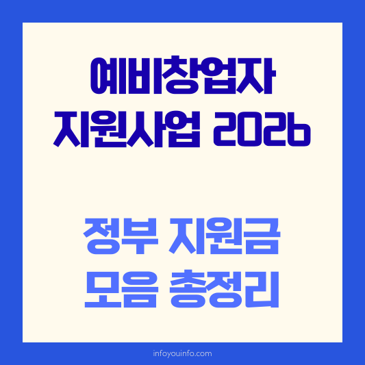 예비창업자 지원사업 2026｜정부 지원금 모음 총정리