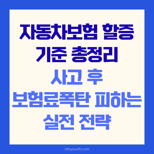 자동차보험 할증 기준 총정리｜사고 후 보험료 폭탄 피하는 실전 전략