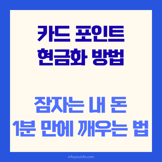 카드 포인트 현금화 방법｜잠자는 내 돈 1분 만에 깨우는 법