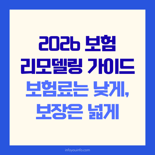 2026 보험 리모델링 가이드｜보험료는 낮게, 보장은 넓게
