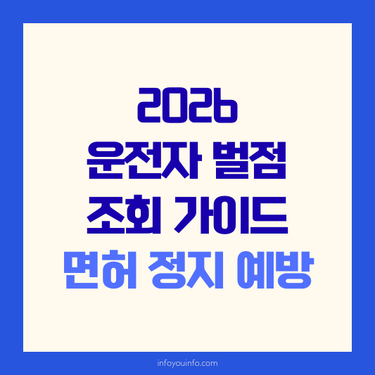 2026 운전자 벌점 조회 가이드｜면허 정지 예방 전략