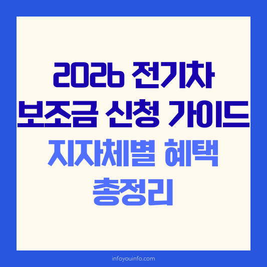 2026 전기차 보조금 신청 가이드｜지자체별 혜택 총정리