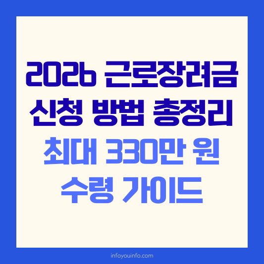2026년 근로장려금 신청 방법 총정리｜최대 330만 원 수령 가이드