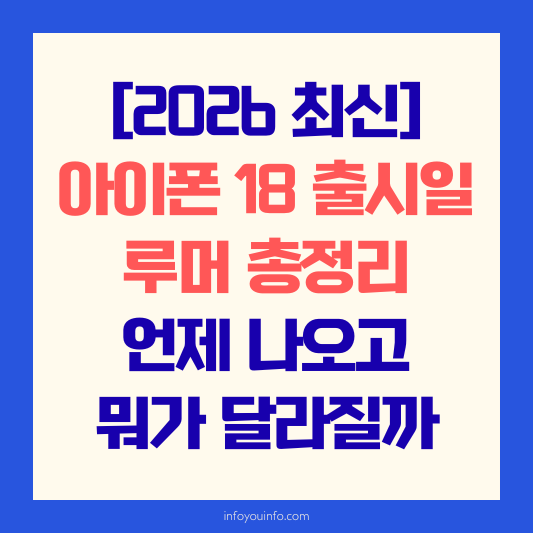 [2026 최신] 아이폰 18 출시일 루머 총정리: 언제 나오고 뭐가 달라질까