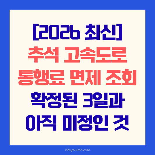 추석고속도로통행료면제