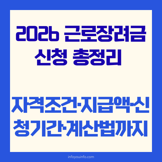 2026 근로장려금 신청 총정리 자격조건·지급액·신청기간·계산법까지