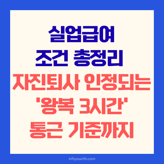 실업급여 조건 총정리 자진퇴사 인정되는 '왕복 3시간' 통근 기준까지