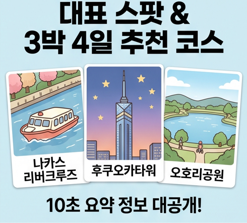 [완전정리] 후쿠오카 리버크루즈 코스별 비교와 3박4일 시간대별 일정표