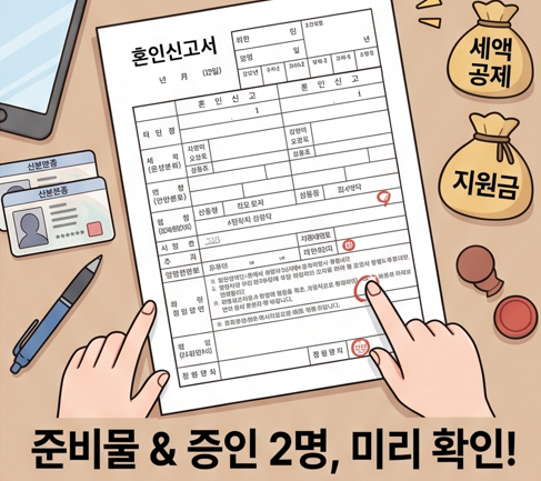 [2026 최신] 혼인신고 증인 조건·외국인 배우자와 세액공제 vs 혼인지원금 비교